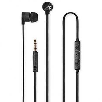 Nedis HPWD5021GY Auriculares con Cable | Cable Redondo de 1,20 m | Intrauditivos | Micrófono Integrado | Aluminio | Gris
