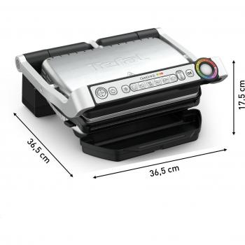 Tefal OptiGrill+ Contact Grill 2000W con función Snacking & Baking, acero inoxidable y aluminio, 600 cm²