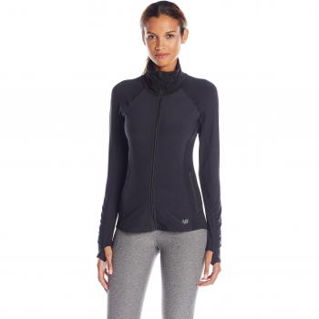 New Balance Womens Mixed Media en route Jacket, black, X-Small