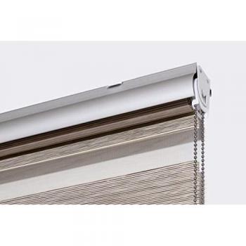 Estor Enrollable Doble Tejido Translucido Noche y Día Modelo Margaery Beige 120 x 255 cm con Cajón Decorativo