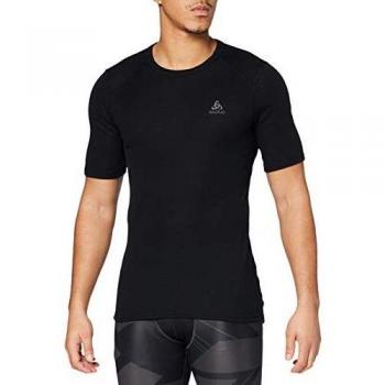 Odlo S/S Crew Neck Camiseta Térmica, Hombre, Negro, S