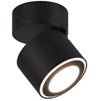 Foco LED Taurus Orientable de Superficie Metálico Negro 5W 3000K Bi-emisión 450lm