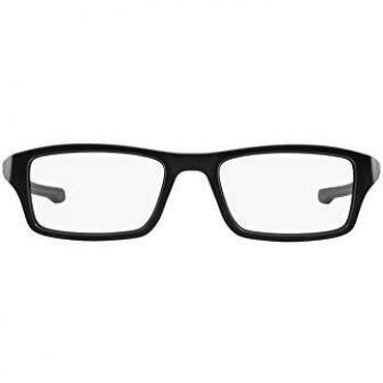 Oakley Chamfer OX8039 Full-Rim Rectangular Eyeglasses with Lenses, Black, 53mm/18mm/140mm