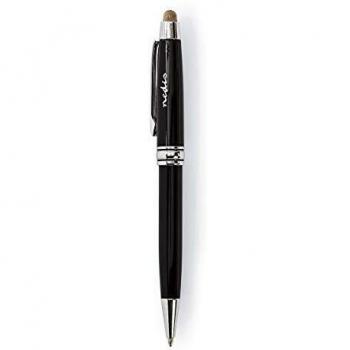 NEDIS Aguja Lápiz Stylus con Bolígrafo de Punta Redonda | Punta con Revestimiento de Cobre | Negro Negro