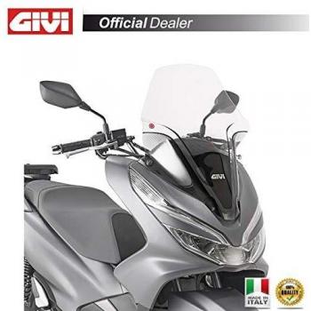 Parabrisas Givi 1129DT Transparente para Honda PCX 125 (2018-2019) - Dimensiones 60,5x43,5 cm, sin soporte incluido