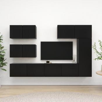 vidaXL Juego de muebles de TV 6 piezas madera contrachapada 80 x 30 x 30 cm, Mueble de Salon, Mueble TV, Mueble Televisor, Mesa de TV, Mueble tele - Aglomerado