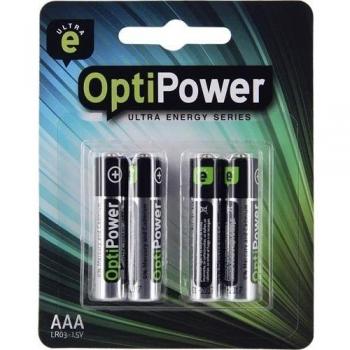 OptiPower ASI11OPH51 - Pila alcalina AAA, pack de 4 unidades