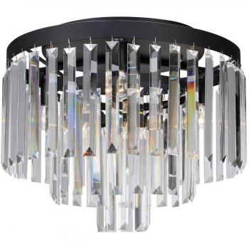 Lámpara de techo Ventimiglia de cristal negro con 4 focos, diámetro 42 cm