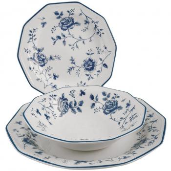 Churchill Rose, Vajlla 18 Piezas, Blanco/Azul