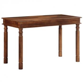 vidaXL 120x60x77 cm Solid Acacia Wood Dining Table, Brown Rectangular Design for Dining Room/Kitchen, Farmhouse Style