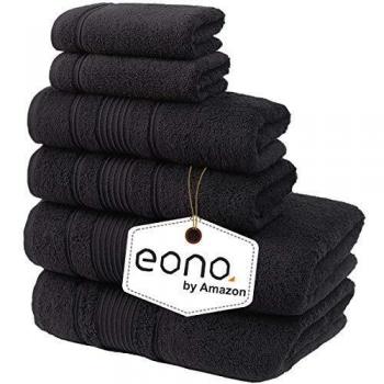 Eono by Amazon, Toallas de SPA y Hotel Juego de Toallas de 6 Piezas, 2 Toallas de baño, 2 Toallas de Mano y 2 toallitas