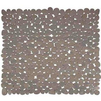 Alfombra de Ducha Antideslizante PVC Piedras Blanco 53x53cm