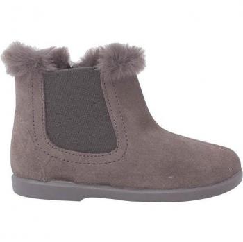 Botines Tipo Chelsea Niña Con Cuello Pelito