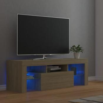 Mueble de TV con luces LED 120x35x40 cm roble Sonoma