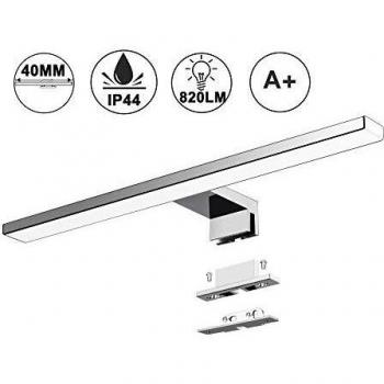 Azhien Lámpara LED de Espejo 10W 820LM Lámpara de Baño, Blanco Neutro 4000K Lámpara LED de Pared Luz de Gabinete IP44 230V Luz de Espejo de Baño de 40cm