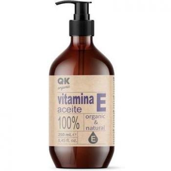 Aceite de Vitamina E QKnatur 250ml - Antioxidante y Antiedad para Cara, Piel, Cabello y Uñas