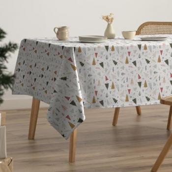 Mantel Navideño Antimanchas Rectangular 160x200 cm Algodón Impermeable Tacto Tela Decoración Navidad