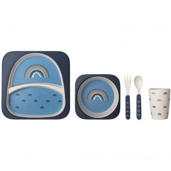 Vajilla infantil bambú Bloomingville 5 piezas henry azul