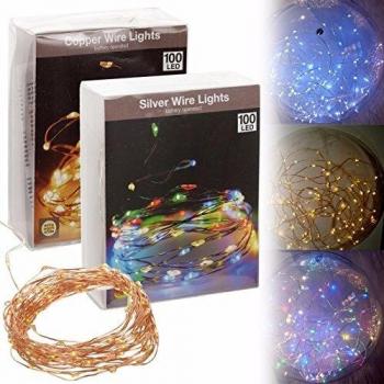 Guirnalda LED Multicolor a Pilas 40 LEDs con Cable de Alambre Plateado 2,20m