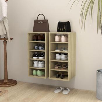 Zapatero 2 piezas Sonoma Roble 31,5x35x70 cm en Aglomerado