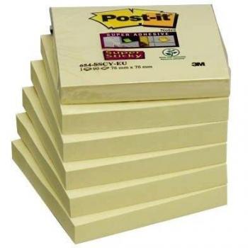 Post-it 654S Super Sticky Notes, 76x76mm, Pack of 12