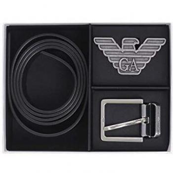 Emporio Armani 2 Buckles Belt Set Black Y4S270 YLP4X One Size