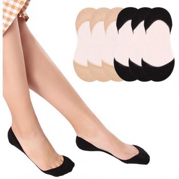 Puimentiua 6 Pares Calcetines Invisible cortos para Mujer Medias Elástico de Algodón No show Socks sin tobillo EU 36-40