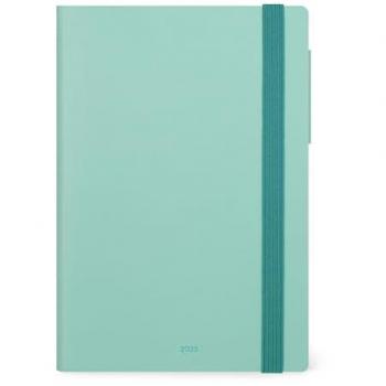 Agenda Semanal 2025 Legami Milk & Mint, 12 x 18 cm, 12 meses semana vista, incluye bloc de notas, cierre con elástico, planificador mensual hasta diciembre de 2026 y bolsillo final