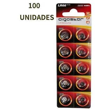 Aigostar 185633 Batería de Botón LR66 AG4-10B 1.5V, 100 unidades