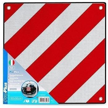 Aluminio de advertencia Italia con ojales 50 x 50 cm reflectante en rojo/blanco