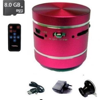 Cyber Express Electronics ADIN D3 - Mini Altavoz con vibración recargable 5W + tarjeta micro SD de 8 Gb, MP3, radio FM y mando a distancia para iPhone y otros dispositivos