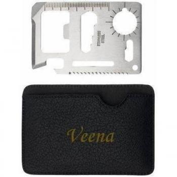 Herramienta multifunción de bolsillo con estuche con nombre grabado: Veena