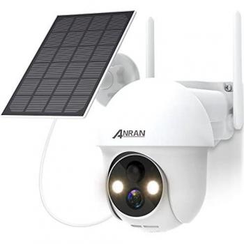 Cámara de Vigilancia Solar 4MP WiFi Exterior ANRAN - Rotación 360°, Audio Bidireccional, Detección de Movimiento