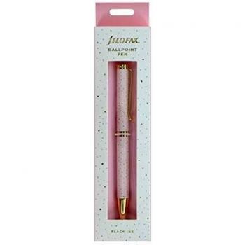 Bolígrafo Filofax Confetti Rosa Cuarzo, 1mm, mecanismo retráctil, tinta negra