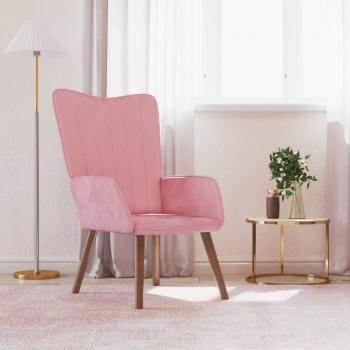 Sillón de relajación de terciopelo rosa vidaXL