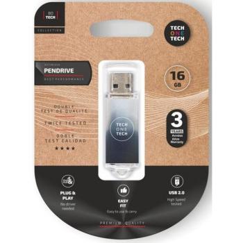 Pendrive 16GB Tech One Tech BE B&W USB 2.0 Blanco y Negro Degradado