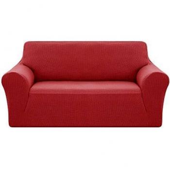 Deconovo Funda para Sofá Cubre de Sillón 2 Plaza Protector Elástica 152 x 83 x 89 cm Rojo