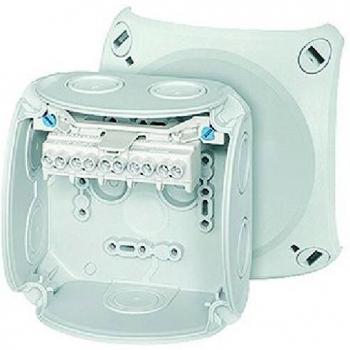 Caja de derivación Hensel DK 0404 G, 5 polos, para cables de 1,5-4 mm², dimensiones 104x104x70 mm, grado de protección IP66