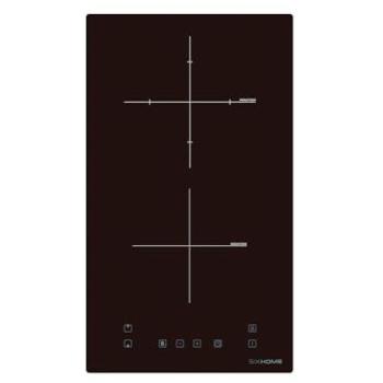 Placa de Inducción SIXHOME SXHPI30N 30 cm, 2 Zonas, 3300 W, con Función Booster, Control Táctil, Bloqueo Infantil y Apagado Automático Negra