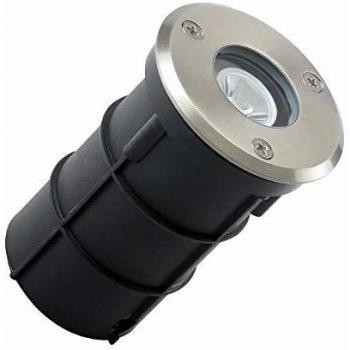 Spot LED Encastrable en Suelo 3W Inox para Exterior Blanco Cálido 3000K