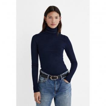 Navy Blue High Neck Knit Jumper - Size S