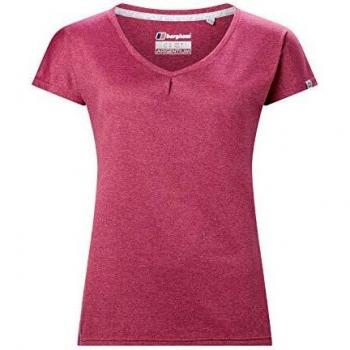 Berghaus Explorer Camiseta de Manga Corta para Mujer, Mujer, Camiseta de Capa Base, 422385CO6, Málaga/Málaga Tonalmente Oscuro, 40
