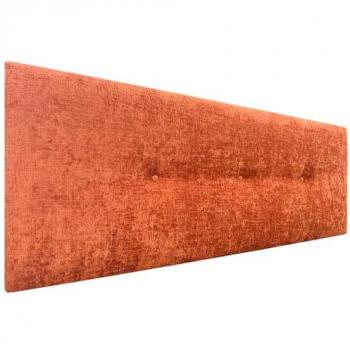 Cabecero Tapizado de Lana Natural con Botones, Acabado Alcolchado, 145x50cm para Camas de 135/140 - Color Naranja