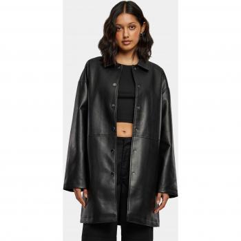 Urban Classics Women's Faux Leather Coat - Black - XS to XXL