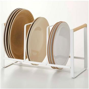 Estante para Platos Tosca - Blanco y Madera Natural - 34,5x16,5x20 cm - Minimalista