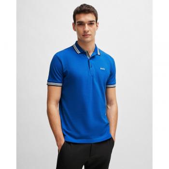 Hugo Boss Men's BOSS Green Paddy Contrast Polo Shirt - Medium Blue - Size 4XL