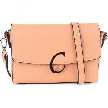Bolso Bandolera Mujer Cimarron Albany en color camel con solapa, de piel sintética, pequeño y diseñado para uso diario