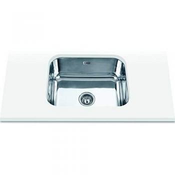 Edesa 950270023 Bajo Encimera | Modelo Fuji BE 50x40 1C | 1 Cubeta Cuadrada | Fregadero de Cocina 18 cm de Profundidad | Ancho de 60 cm | Acabado en Acero Inoxidable
