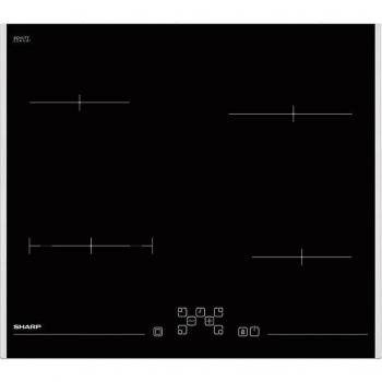 Placa Vitrocerámica Sharp KH6V08FT0K 59 cm, 4 Fuegos, 1800W, Negro