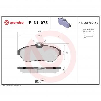 Juego de pastillas de freno BREMBO Xtra P 61 075X Delantero